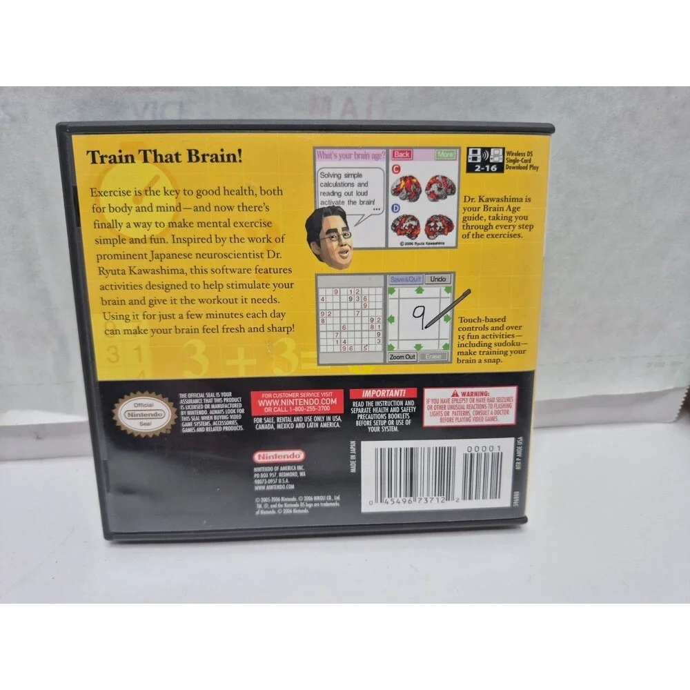 Brain Age Train Your Brain In Minutes A Day Nintendo Ds 2006 Cib Tested Euc